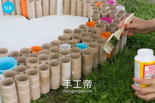 用卷紙筒DIY愛心裝飾 婚禮愛心牆飾怎麼做 -  www.shougongdi.com