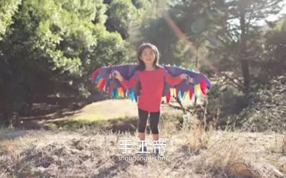 用硬紙板制作玩具翅膀 自制翅膀道具怎麼做 -  www.shougongdi.com