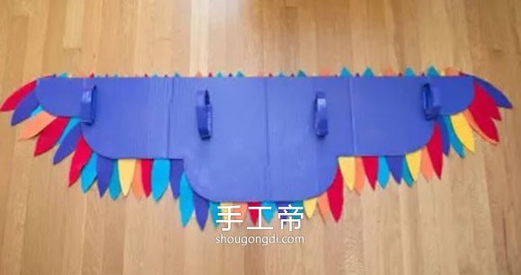 用硬紙板制作玩具翅膀 自制翅膀道具怎麼做 -  www.shougongdi.com