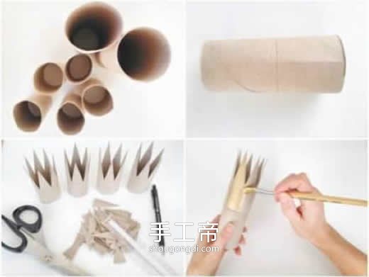 用卷紙筒制作皇冠頭飾 兒童自制皇冠的方法 -  www.shougongdi.com