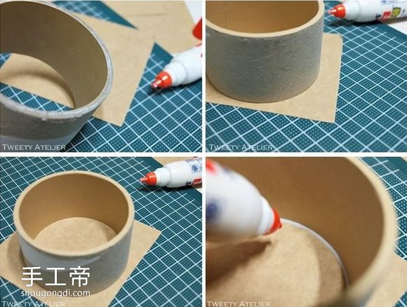 用膠帶紙筒做收納盒 帶針插收納盒DIY制作 -  www.shougongdi.com