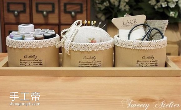 用膠帶紙筒做收納盒 帶針插收納盒DIY制作 -  www.shougongdi.com