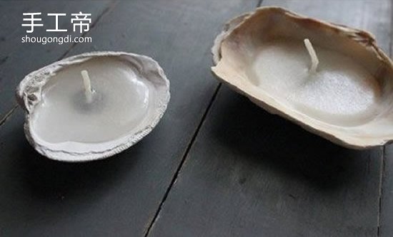 用貝殼制作燭台的方法 自制浪漫貝殼燭台步驟 -  www.shougongdi.com