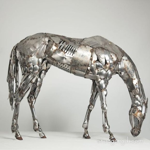 廢棄金屬再利用DIY制作動物模型的作品圖片 -  www.shougongdi.com