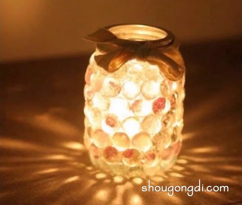 玻璃罐DIY浪漫燈飾方法 自制浪漫玻璃燈飾步驟 -  www.shougongdi.com
