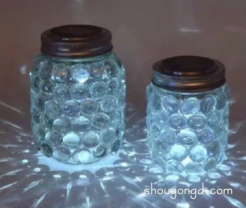 玻璃罐DIY浪漫燈飾方法 自制浪漫玻璃燈飾步驟 -  www.shougongdi.com