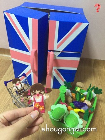 紙盒冰箱的制作方法 收藏零食的玩具冰箱制作 -  www.shougongdi.com