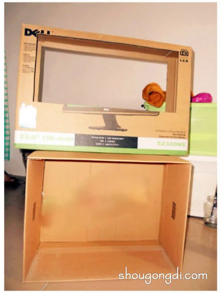紙箱書架的做法步驟 廢紙箱制作書架的方法 -  www.shougongdi.com