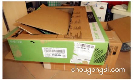 紙箱書架的做法步驟 廢紙箱制作書架的方法 -  www.shougongdi.com