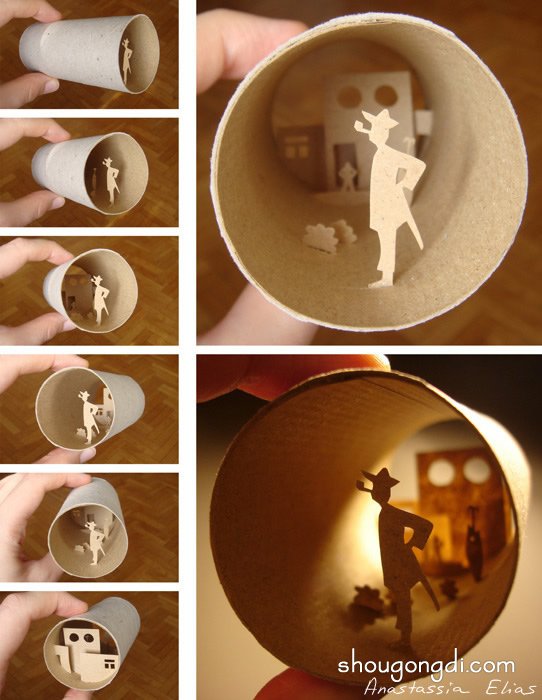 卷紙筒創意DIY：展現卷紙筒裡的微觀世界 -  www.shougongdi.com
