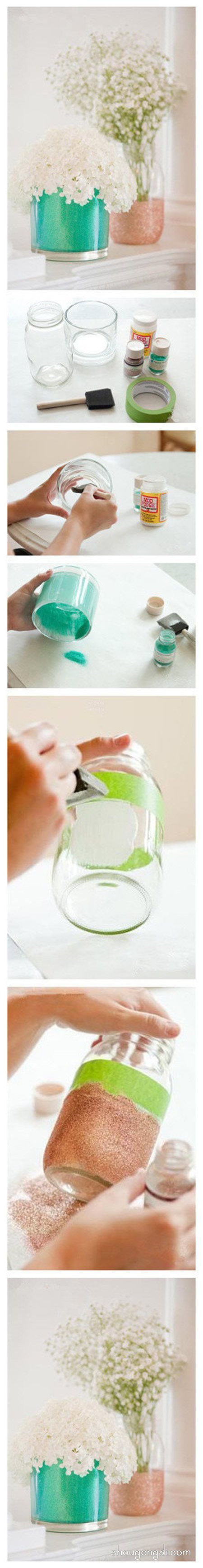 玻璃瓶做花瓶的方法 簡單玻璃瓶花瓶DIY制作 -  www.shougongdi.com