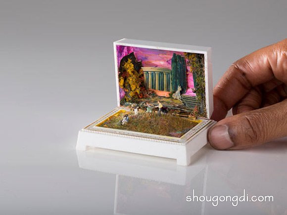 廢舊盒子裡的微型世界 展現栩栩如生的場景 -  www.shougongdi.com