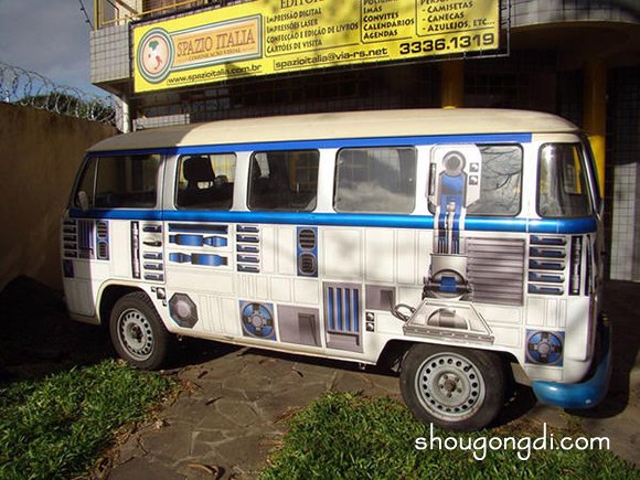 舊的小面包車巧妙改造成星球大戰風格汽車 -  www.shougongdi.com