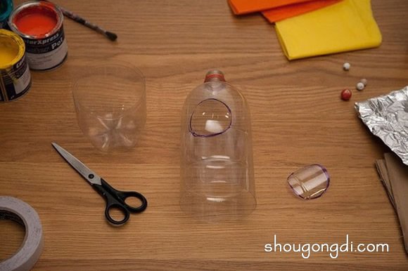 兒童航天飛機模型制作 飲料瓶DIY航天飛機方法 -  www.shougongdi.com