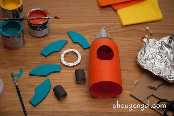 兒童航天飛機模型制作 飲料瓶DIY航天飛機方法 -  www.shougongdi.com