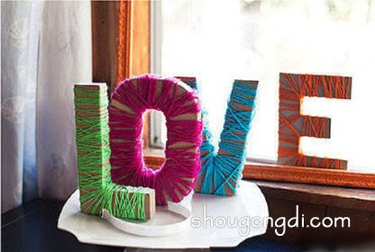 廢紙箱制作英文字母 DIY“LOVE”和“HOPE”文字 -  www.shougongdi.com