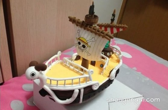 泡沫板廢物利用DIY海賊王裡的黃金梅麗號船 -  www.shougongdi.com