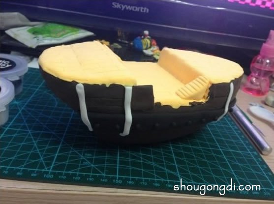 泡沫板廢物利用DIY海賊王裡的黃金梅麗號船 -  www.shougongdi.com