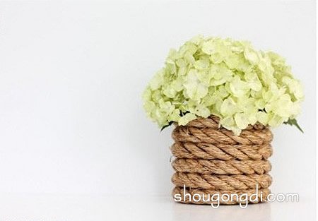 不要的玻璃杯DIY手工制作森系花瓶的方法 -  www.shougongdi.com