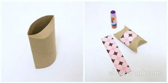 卷紙筒廢物利用手工制作漂亮的包裝盒 -  www.shougongdi.com