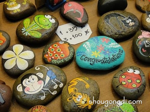 創意石頭畫DIY 讓鵝卵石變身石繪手工藝品 -  www.shougongdi.com