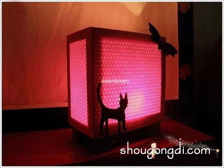 紙盒廢物利用DIY手工制作浪漫燈具的方法 -  www.shougongdi.com