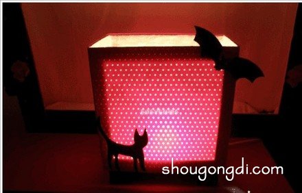 紙盒廢物利用DIY手工制作浪漫燈具的方法 -  www.shougongdi.com
