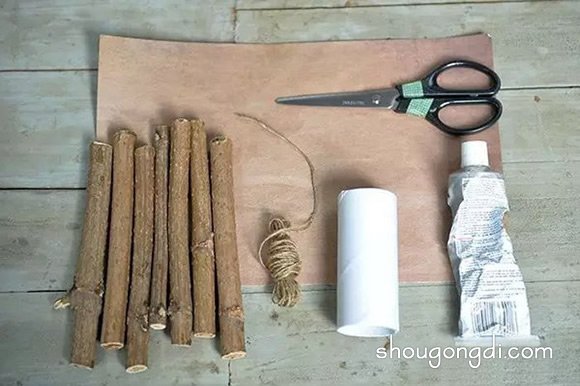 枯樹枝廢物利用DIY唯美燭台和收納掛架 -  www.shougongdi.com