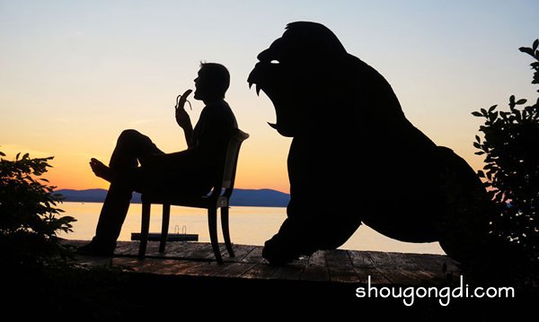 瓦楞紙板廢物利用 演繹張力十足的夕陽自拍照 -  www.shougongdi.com