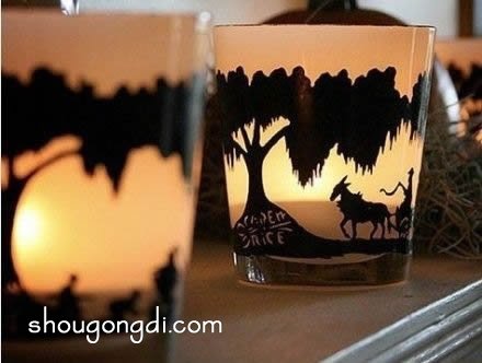 淘汰下來的玻璃杯DIY制作漂亮燭台的方法 -  www.shougongdi.com