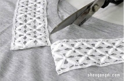 女生舊T恤改造 DIY時尚性感的帶領子無袖衫- www.shougongdi.com