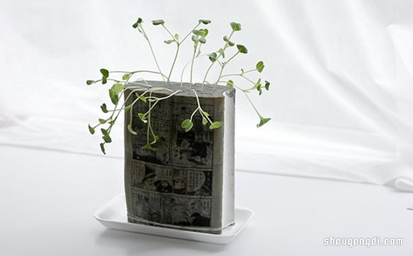 不要的舊書可以干嘛？當花盆DIY盆栽！- www.shougongdi.com