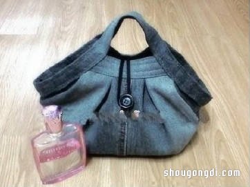 舊牛仔褲改造DIY手工制作女式手提袋- www.shougongdi.com