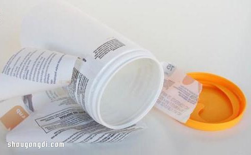 塑料藥瓶廢物利用DIY手工制作可愛清新收納架- www.shougongdi.com