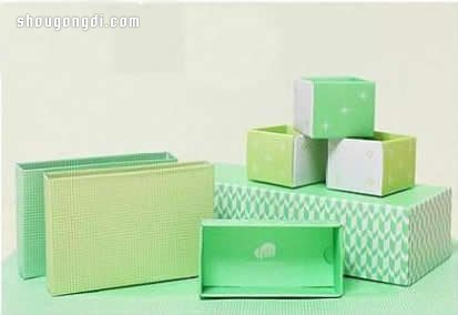 漂亮包裝紙改造紙盒 廢物利用DIY實用收納盒- www.shougongdi.com