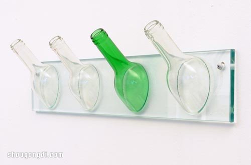 廢棄玻璃瓶回收DIY手工制作創意衣帽架- www.shougongdi.com