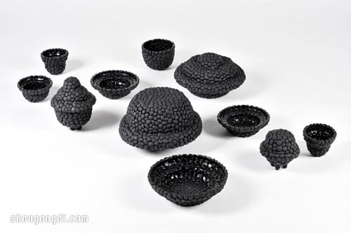 汽車輪胎變廢為寶手工制作碗盤杯具手工藝品- www.shougongdi.com
