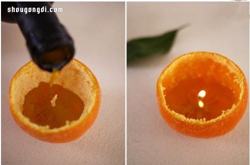 橘子皮廢物利用DIY手工制作可愛小桔燈- www.shougongdi.com