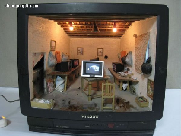 利用廢舊電視機DIY制作有趣的手工藝術作品- www.shougongdi.com