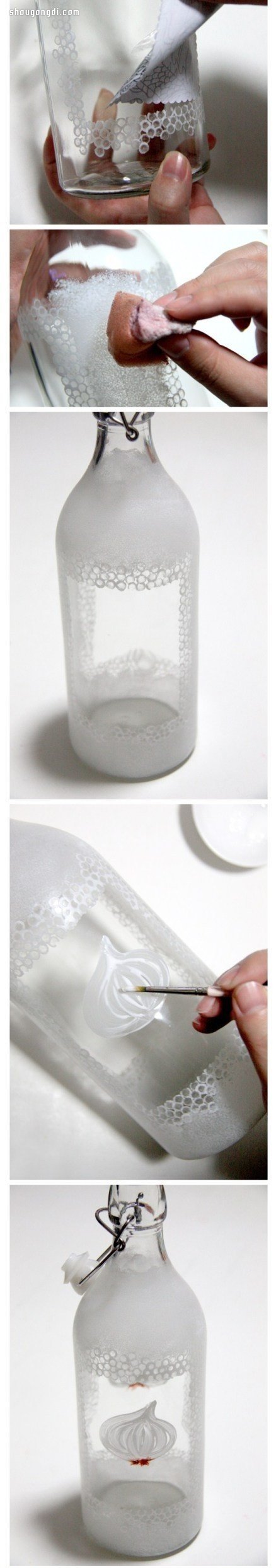 廢棄玻璃瓶手繪DIY民族風精美手工藝術品- www.shougongdi.com