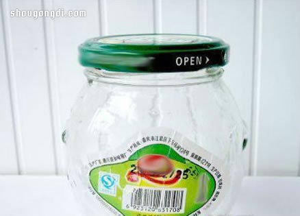 裝水果的玻璃罐廢物利用手工制作森系花瓶- www.shougongdi.com
