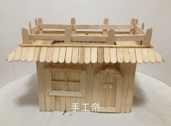 用雪糕棍制作兩層樓房子模型怎麼做 -  www.shougongdi.com