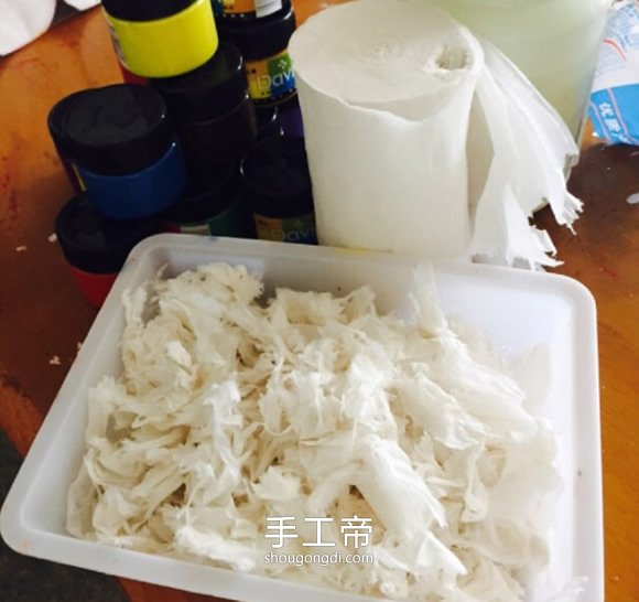 用衛生紙畫餐盤畫方法 手工彩虹餐盤畫怎麼做 -  www.shougongdi.com