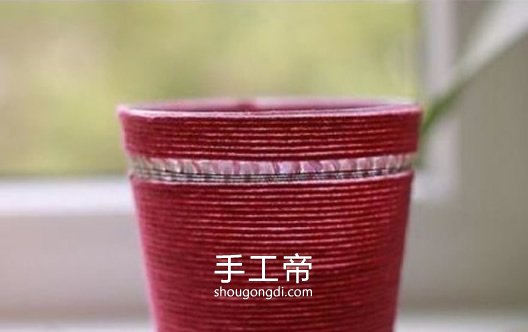 用毛線改造一次性塑料杯子怎麼做的步驟 -  www.shougongdi.com