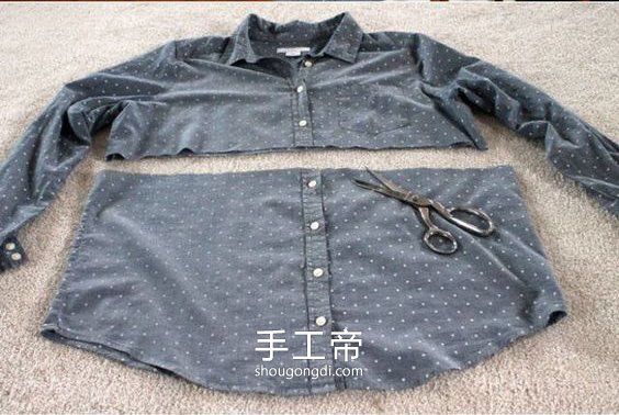 用舊T恤和舊襯衫手工DIY制作包臀裙的方法 -  www.shougongdi.com