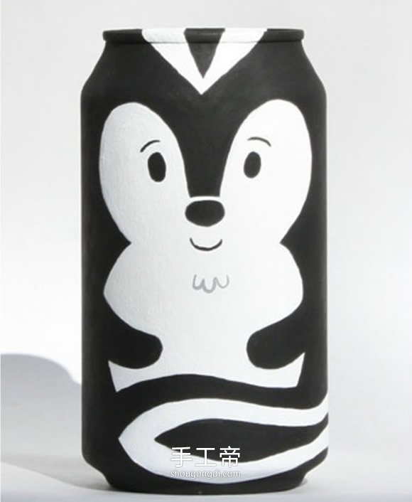 用塑料瓶子和易拉罐畫畫制作可愛的小動物 -  www.shougongdi.com