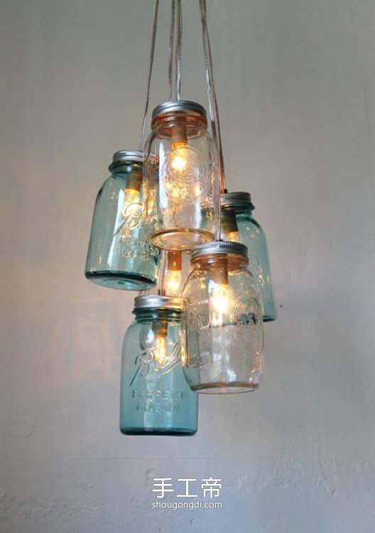 用玻璃瓶制作漂亮燈飾 自制玻璃燈飾怎麼做 -  www.shougongdi.com