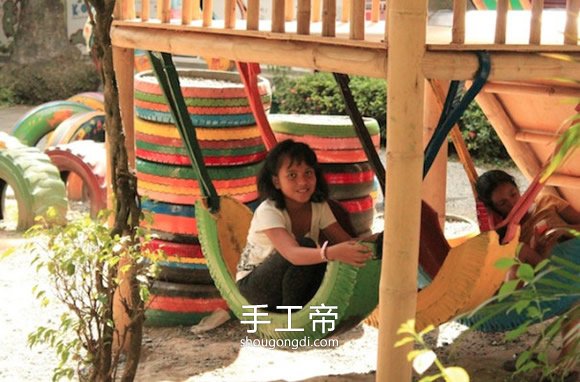 輪胎變廢為寶的方法 DIY輪胎手工制作圖片 -  www.shougongdi.com
