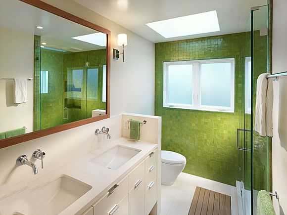 衛生間淺綠色瓷磚效果圖