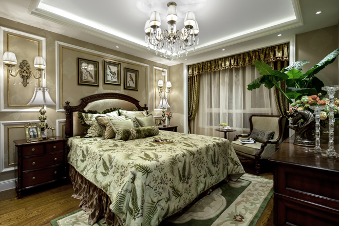 美式風格裝修，美式風格案例，古典風格裝修，躍層裝修，復式裝修，臥室設計